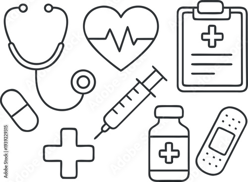 Different kind of  medical icon sheet artwork