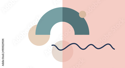 Abstract geometric shapes in a split color scheme silhouette