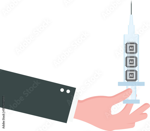 Hand Holding Syringe filled with Data for User Profile