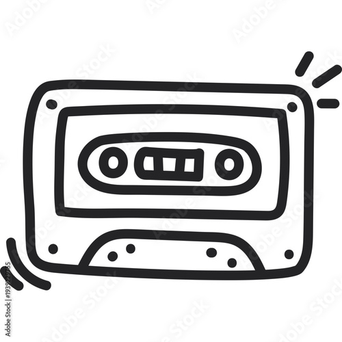 Doodle Cassette Tape Icon