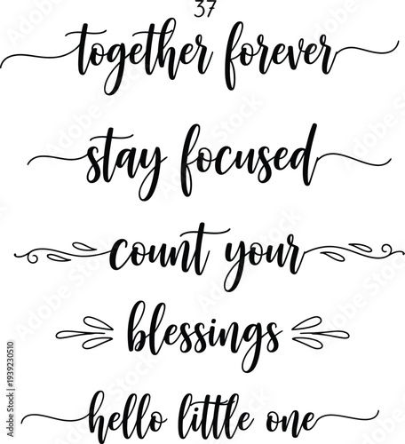 Five inspirational quotes written in elegant cursive script on a white background
