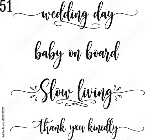 Elegant calligraphy phrases for various life occasions and sentiments