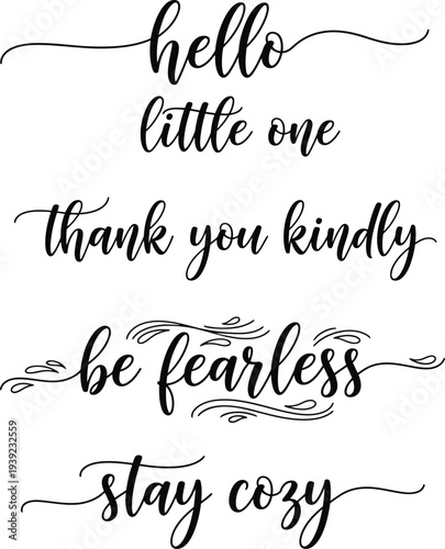 Aesthetic handwritten quotes on a white background for inspirational decor