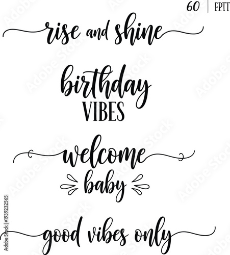 A collection of modern and stylish phrases for various occasions and celebrations