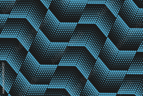 Seamless halftone hexagon shape dot pattern vector, Geometric Halftone Abstract pattern for Fabric and textile printing, sport jersey texture, wrapping paper, backdrops and packaging