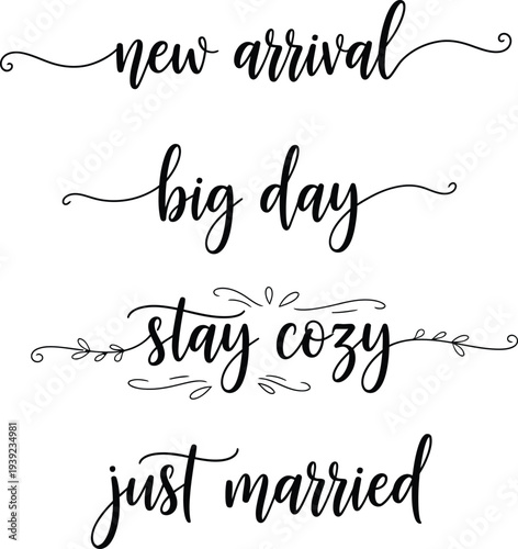 Elegant calligraphy phrases for various life events and occasions