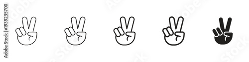 Hand peace icon