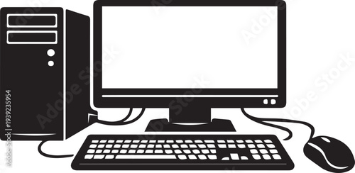 Desktop computer vector illustration
