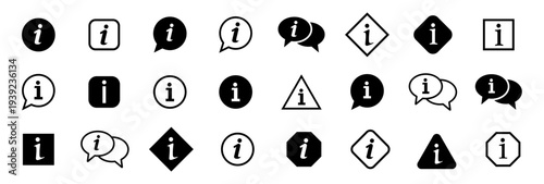 Info icons set. Information icon on isolated on white background. Info button.