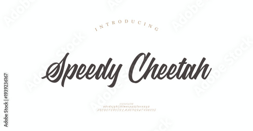 Speedy Cheetah, Script elegant luxury alphabet font logo. Typography modern classic lettering serif italic fonts decorative wedding vintage retro logos. vector illustration
