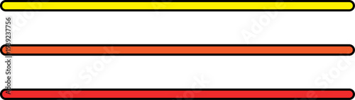 Three horizontal lines in red yellow and orange with black outlines Free Download Three horizontal lines in red yellow and orange with black outlines - GFXLoad