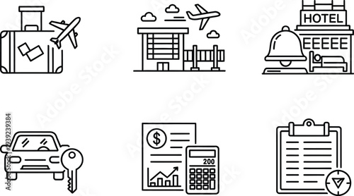 Travel and transportation icons set