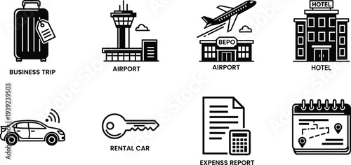 Travel and transportation icons set