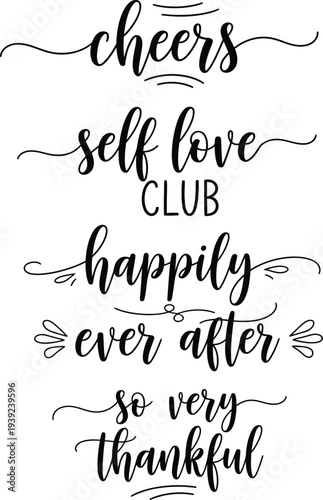 Inspirational quotes on a white background with elegant black calligraphy