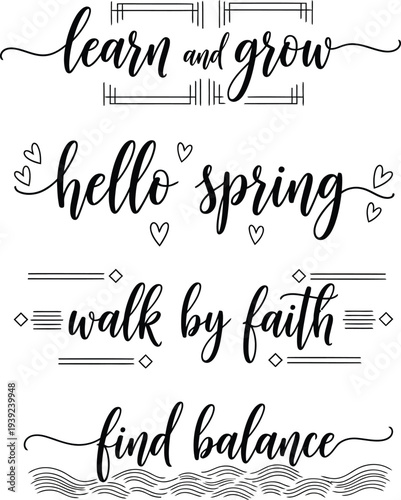Inspirational quotes and designs for personal growth and seasonal greetings