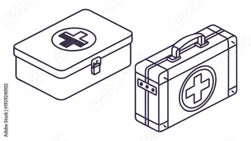 Minimal First Aid Kit Medical Emergency Vector Icon