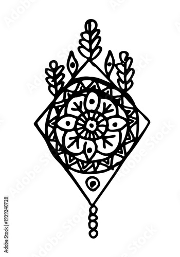 Wallpaper Mural A linear, black and white bouquet with flowers and leaves. Vector flower illustration. Botanical drawing for modern decor, postcards, logos.	 Torontodigital.ca