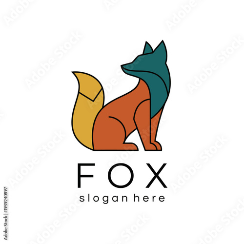 A striking logo of a fox, crafted with an artistic flair using vibrant colors, reflecting cleverness and agility, perfect for any brand focusing on creativity and style.