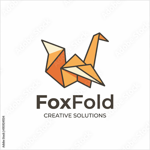 The logo showcases an origami fox, symbolizing creativity and clever solutions, appealing to companies focusing on innovative ideas and artistic approaches in their branding.