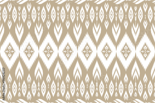 Wallpaper Mural THAI FABRIC BROWN WHITE SEAMLESS PATTERN Torontodigital.ca