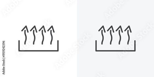 Heat icon vector sign symbol isolated on white. Stroke and clipart style