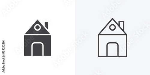Home icon vector sign symbol isolated on white. Stroke and clipart style