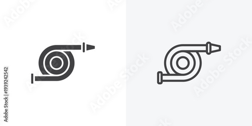 Hose icon vector sign symbol isolated on white. Stroke and clipart style