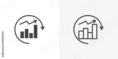 Improvement icon vector sign symbol isolated on white. Stroke and clipart style