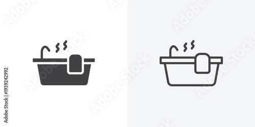Jacuzzi icon vector sign symbol isolated on white. Stroke and clipart style