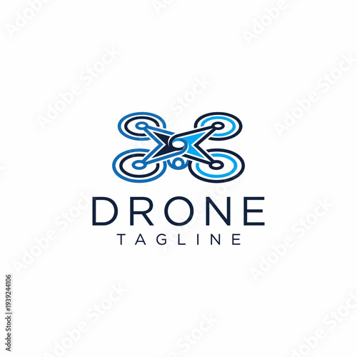 This modern logo features a sleek drone design that represents technology and innovation, suitable for any aerial photography or videography business.