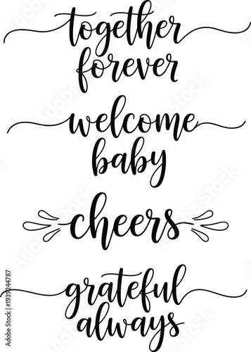 Elegant calligraphy phrases for various occasions and sentiments