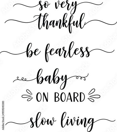 Aesthetic calligraphy quotes on a white background for various inspirational purposes