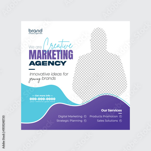 Modern digital marketing agency social media post template