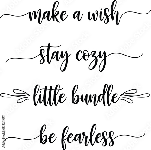 Inspirational quotes on a white background with decorative elements