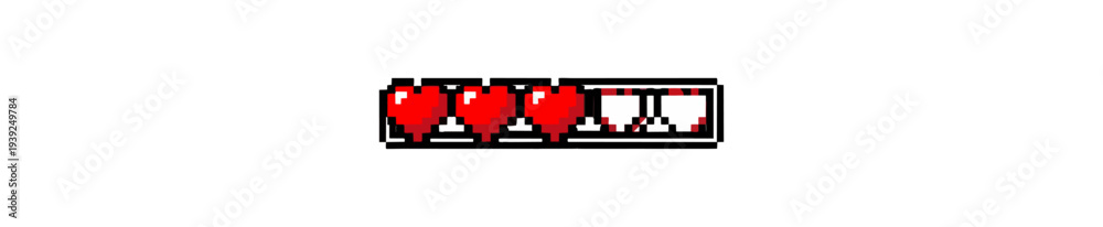 Fototapeta premium Pixelated health bar on black background