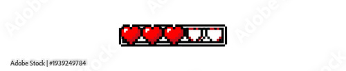 Pixelated health bar on black background