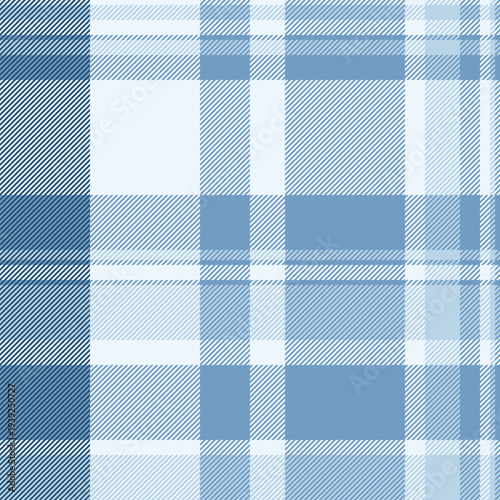 Male background textile seamless, neat pattern vector fabric. Oilcloth tartan texture check plaid in cyan and alice blue colors.