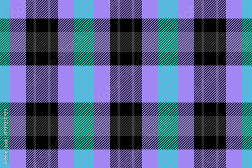 Girly textile seamless texture, individuality check background plaid. Crease fabric pattern tartan vector in indigo and black colors.