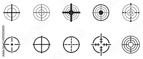 Set of various crosshair and target icons. vector illustration eps 10
