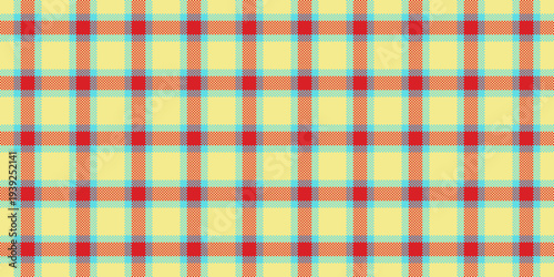 Decorate background check seamless, present fabric tartan plaid. Silky texture pattern textile vector in khaki and cyan colors.