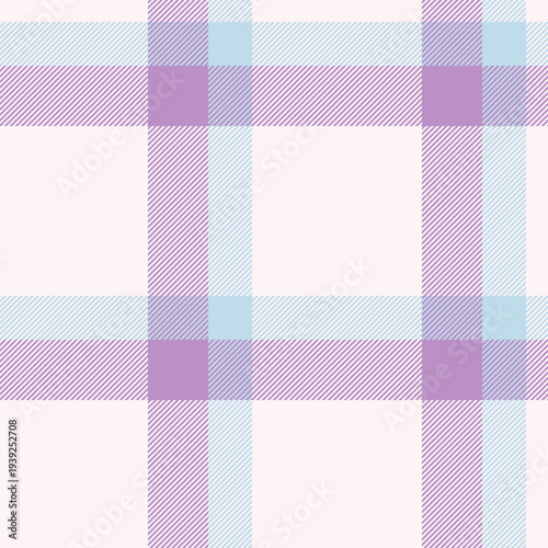Everyday seamless tartan fabric, grungy texture plaid check. France background textile pattern vector in lavender blush and pastel colors.