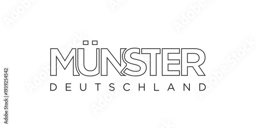Munster Deutschland, modern and creative vector illustration des