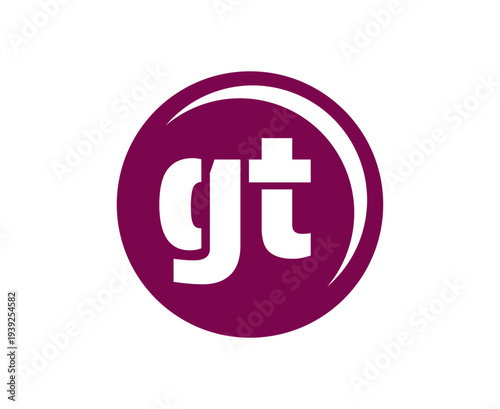 GT sport emblem or team logotype. Ball logo with a combination of Initial letter G and T for balls shop, sports company, training, club badge.