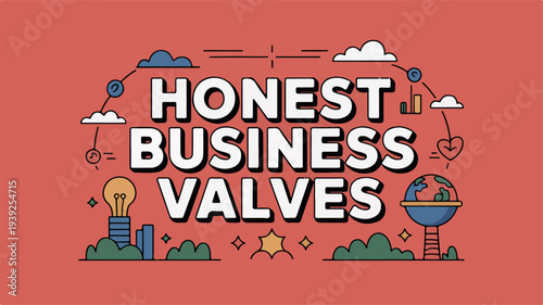 Illustration of honest business concept with valves and industrial elements in a creative scenery