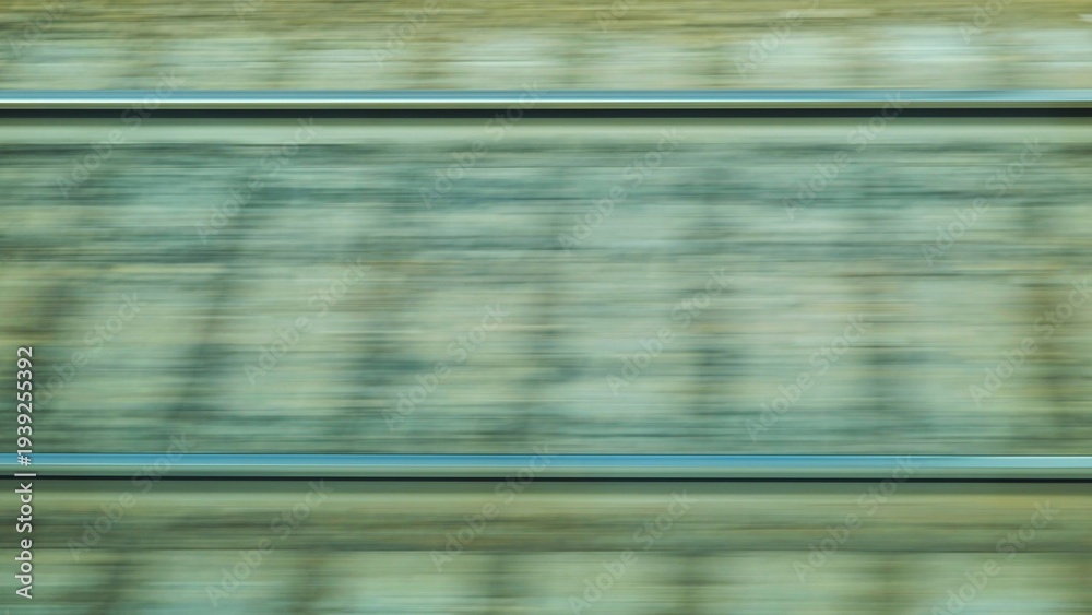 Fototapeta premium Railroad rails in motion. View from the top.