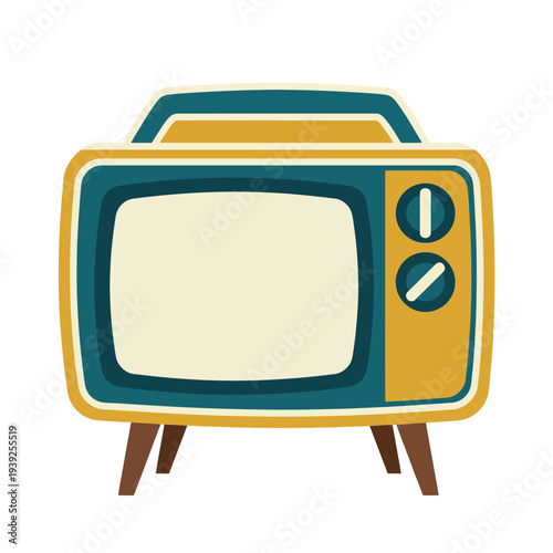 This nostalgic illustration of a vintage television evokes feelings of yearning for past television eras, showcasing its retro design and charm with a unique artistic flair.