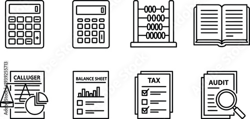 Financial and accounting icons set