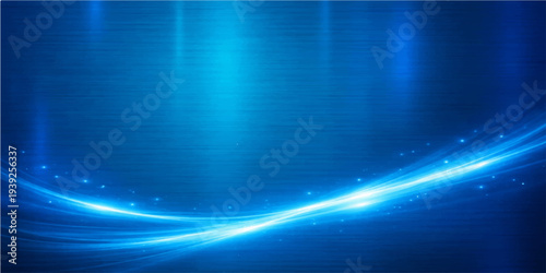 Abstract radiant blue light, like a river of energy, illuminates the scene with graceful curves and subtle sparkles.