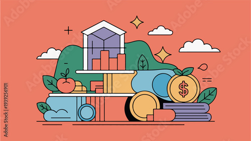 Financial growth and investment strategy illustration depicting planning and profit