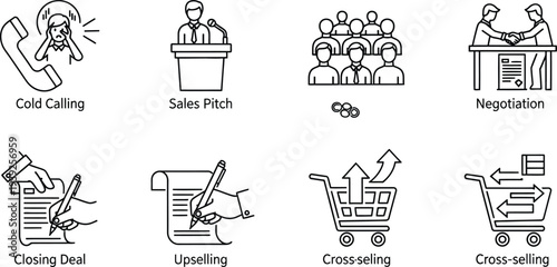 E commerce and business icons set